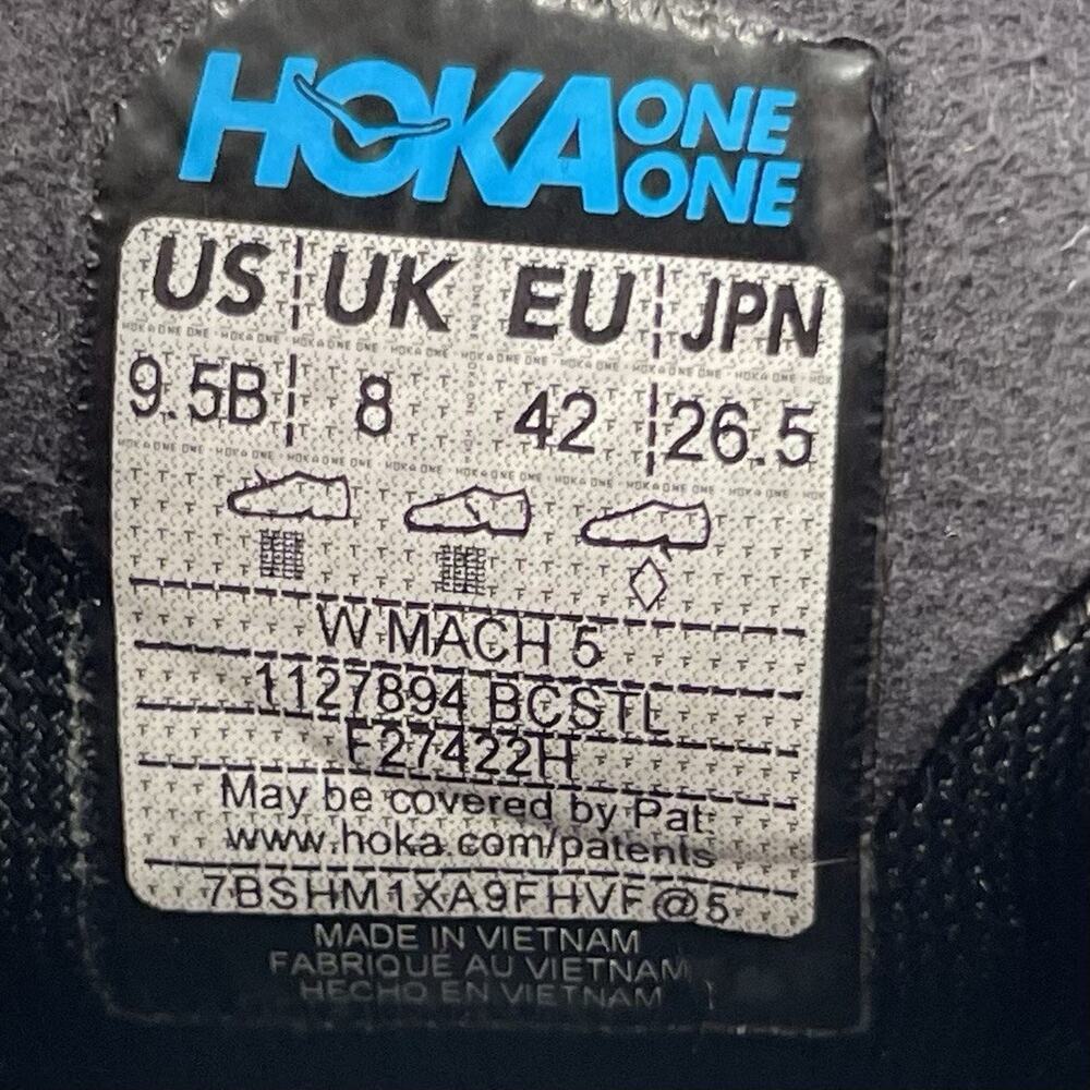 Hoka One One Mach 4 Running Shoes Womens Size 9.5 B Black Athletic Sneakers - Picture 7 of 11